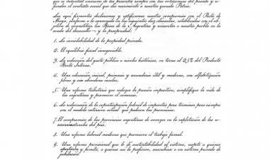 Así es el Acta de Mayo que firmaron Javier Milei y los gobernadores en Tucumán