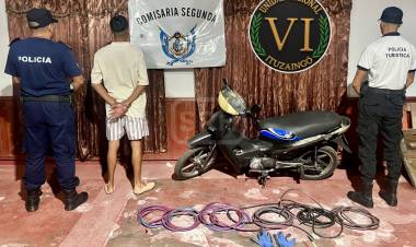 DEMORAN A JOVEN CUANDO ROBABA CABLES DEL ALUMBRADO PÚBLICO EN ITUZAINGÓ