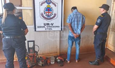 RECUPERAN OBJETOS ROBADOS Y CAE UN SOSPECHOSO EN VIRASORO