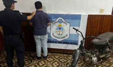 RECUPERARON UNA MOTO ROBADA EN SAN ROQUE Y DEMORARON A UN SOSPECHOSO