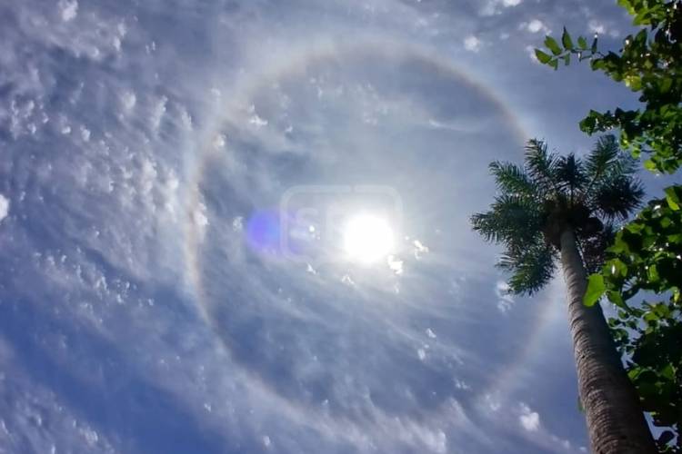 UN ANILLO ALREDEDOR DEL SOL SORPRENDIÓ EN EL CIELO DE SAN ROQUE