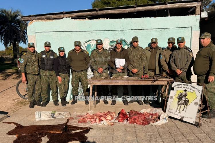 GOLPE AL ABIGEATO EN COLONIA PANDO: SECUESTRAN SIETE ARMAS Y CARNE VACUNA