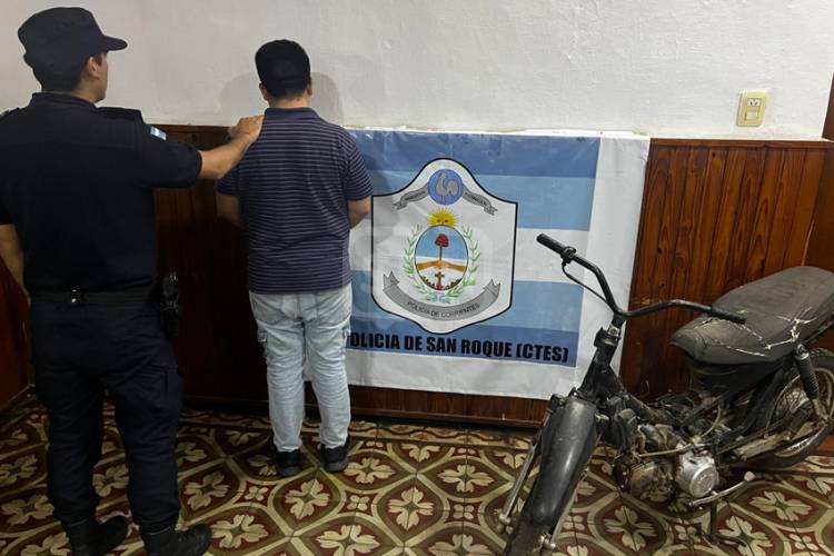RECUPERARON UNA MOTO ROBADA EN SAN ROQUE Y DEMORARON A UN SOSPECHOSO