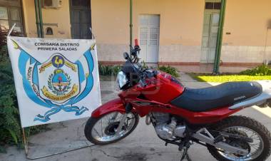SALADAS | COMPRÓ UNA MOTO Y DESCUBRIÓ QUE ERA BUSCADA EN MENDOZA