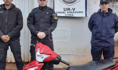 VIRASORO | HALLAN UNA MOTO ABANDONADA Y DESCUBREN QUE ERA ROBADA EN MISIONES