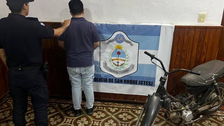 RECUPERARON UNA MOTO ROBADA EN SAN ROQUE Y DEMORARON A UN SOSPECHOSO