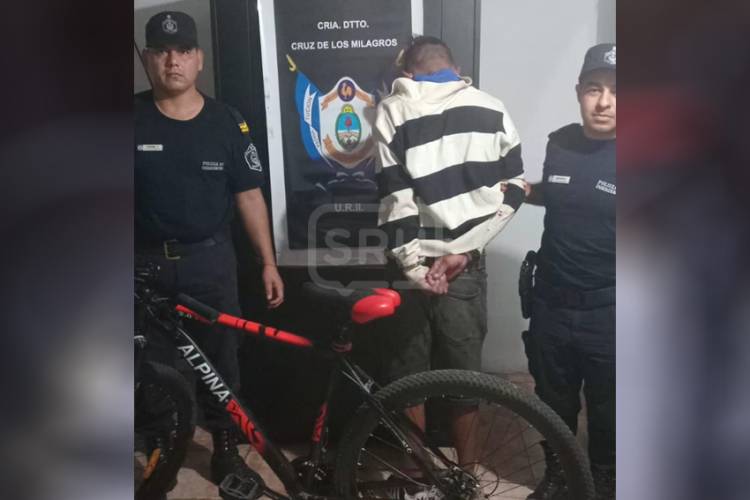 CRUS DE LOS MILAGROS | RECUPERAN UNA BICICLETA ROBADA Y DETIENEN AL PRESUNTO AUTOR