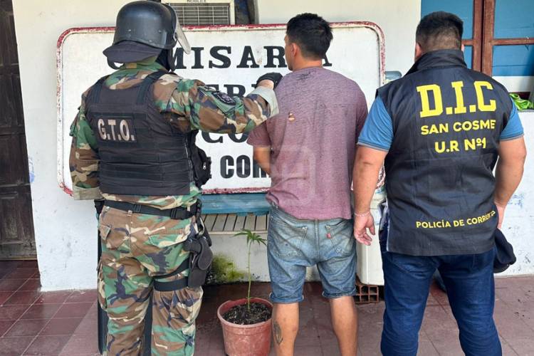 ALLANAMIENTO EN SAN COSME: SECUESTRAN MARIHUANA Y UN CELULAR CLAVE